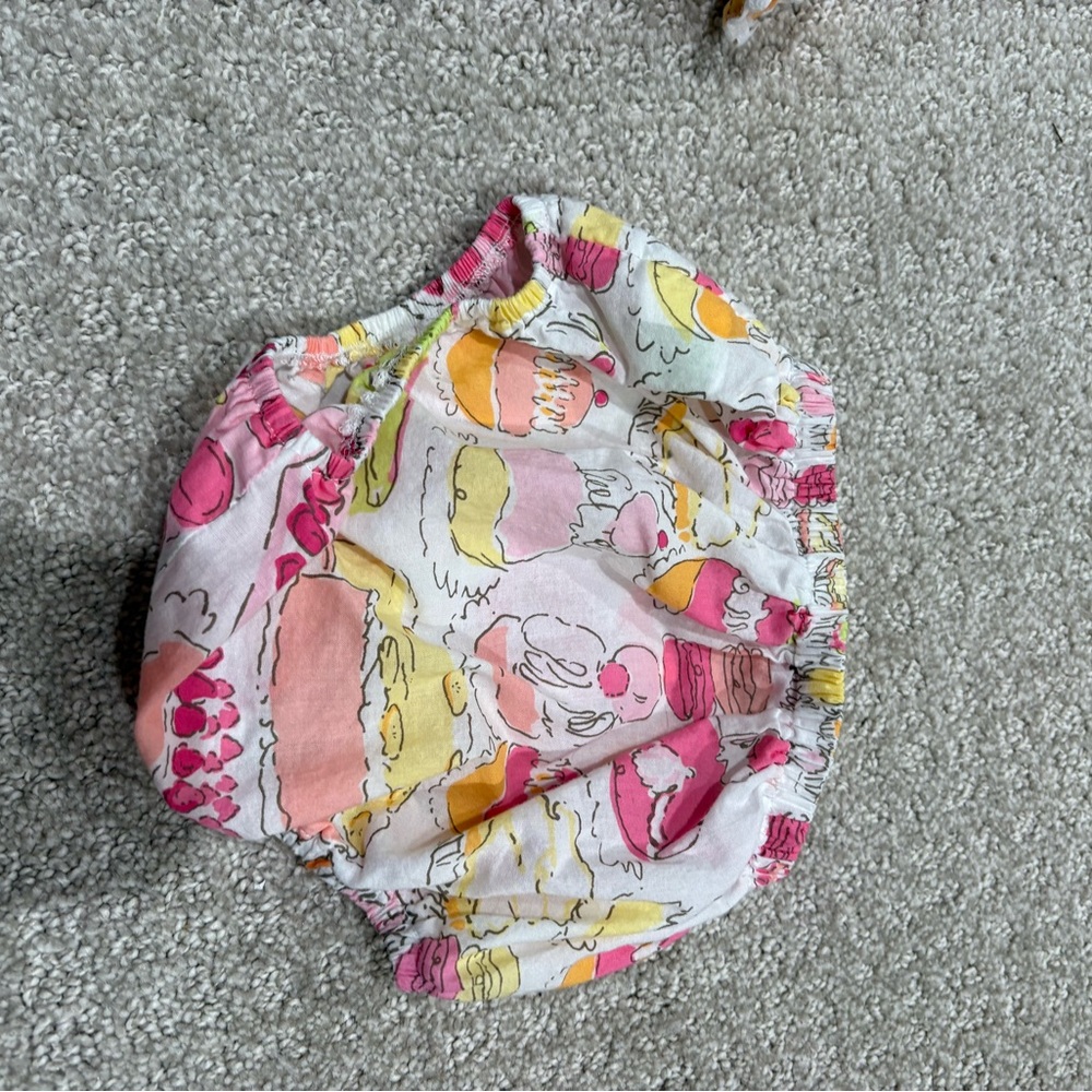 Very Rare Lilly Pulitzer Let Them Eat Cake Baby Dress and Bloomers - Picture 4 of 5